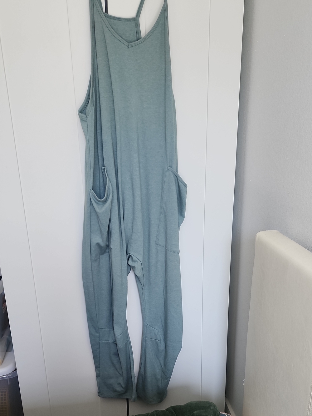 Soft Sage Green Relaxed Jumpsuit with Pockets